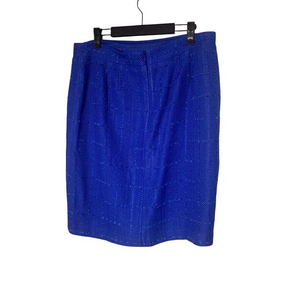Ann Taylor Petite NWT Blue Textured Tweed pencil skirt size 12P Career Office - Picture 2 of 6